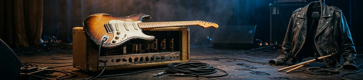 Rock, guitarra y luces de escenario