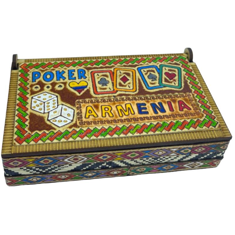 🎲🃏 Juego de Póker y Dados en Estuche de Cuero Repujado - Imagen 2