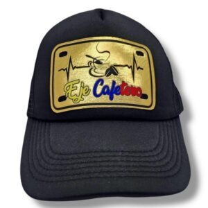 Gorra Trucker "Eje Cafetero" – Diseño Dorado con Gráfico de Café
