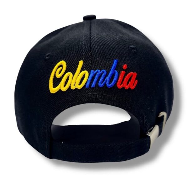 Gorra Colombia Negra con Sombrero Vueltiao y Bordado Tricolor - Imagen 3
