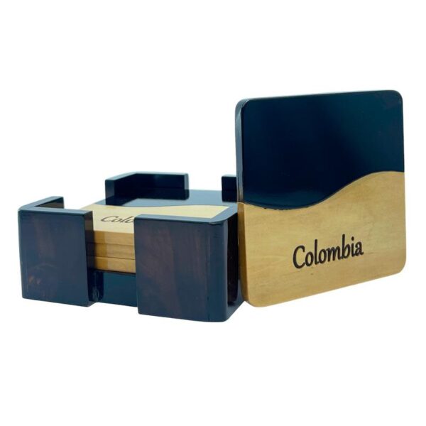 ☕ Set de Posavasos en Madera – Diseño Grano de Café Cuadrado (x4) - Imagen 4