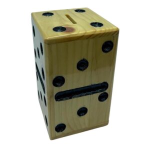 🎲 Alcancía de Madera – Ficha de Dominó