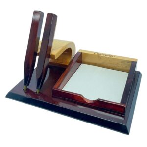🖊️ Porta Notas con Lapiceros – Artesanía en Madera