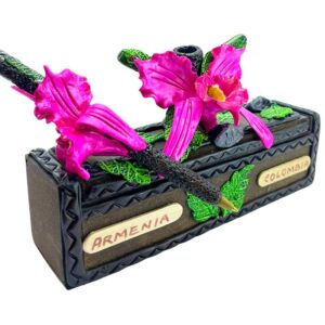 🌸 Lapicero con Estuche Decorativo – Orquídea Colombiana