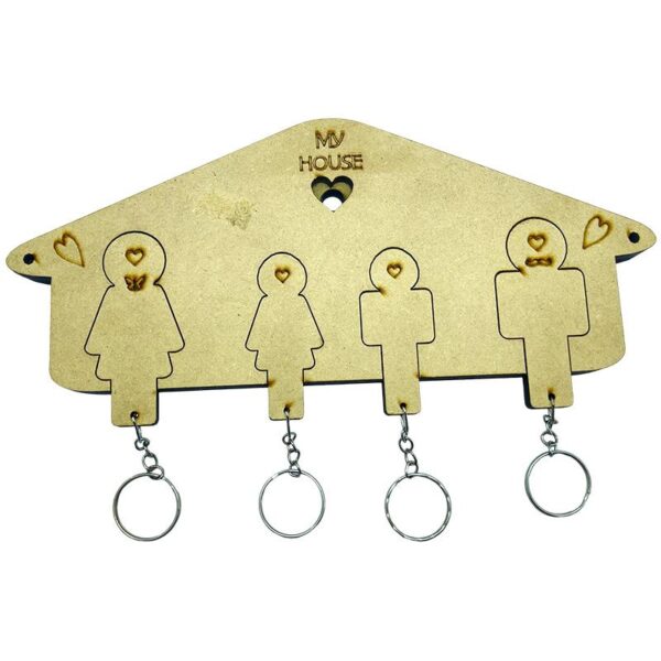 🏡 Porta Llaves de Madera "Mi Familia"