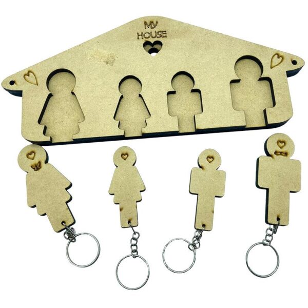 🏡 Porta Llaves de Madera "Mi Familia" - Imagen 2