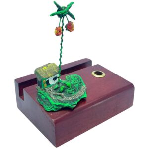 🌴 Tarjetero Porta Lapicero en Madera – Diseño Palma de Cera