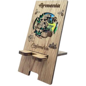 📱 Base de Madera para Celular – Diseño Armenia, Colombia