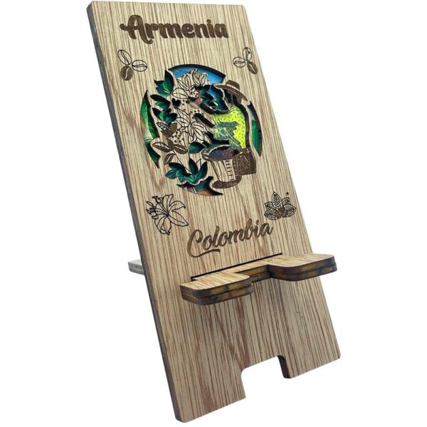 📱 Base de Madera para Celular – Diseño Armenia, Colombia - Imagen 2