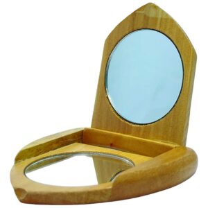 ✨🪞 Espejo de Bolsillo con Estuche en Madera Artesanal