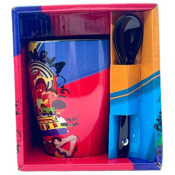 ☕ Pocillo Mug con Cuchara – Diseño Colorido Colombiano
