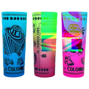 🥃 Copa Tequilera en Vidrio – Diseño Multicolor con Mensajes Divertidos
