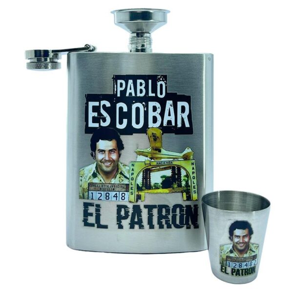 🥃🔫 Whisquera en Acero Inoxidable “El Patrón” – ¡Para tragos con historia... y misterio! - Imagen 2