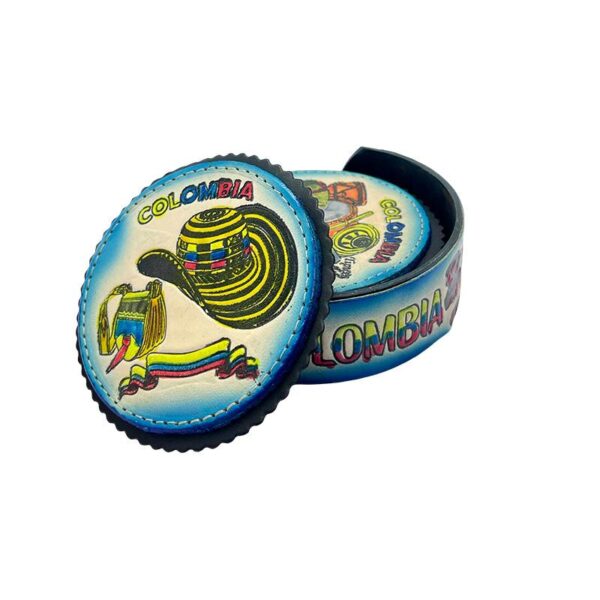 🏺 Juego de Posavasos en Cuero x6 – Colombia Artesanal - Imagen 5