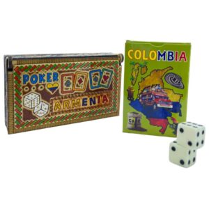 🎲🃏 Juego de Póker y Dados en Estuche de Cuero Repujado