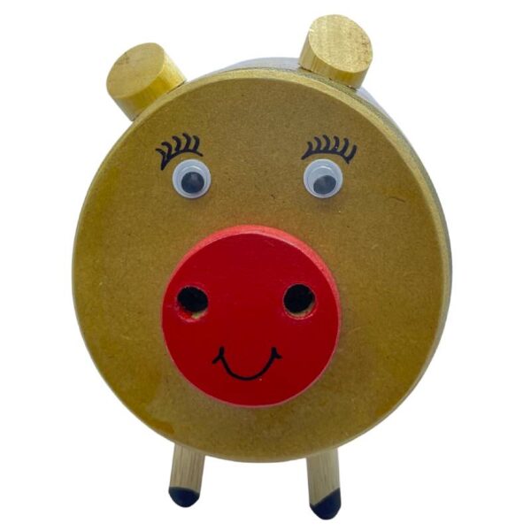 🐷 Alcancía Tradicional en Guadua – Diseño Cerdito Artesanal - Imagen 2
