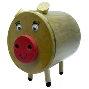 🐷 Alcancía Tradicional en Guadua – Diseño Cerdito Artesanal