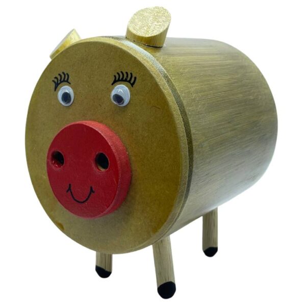 🐷 Alcancía Tradicional en Guadua – Diseño Cerdito Artesanal