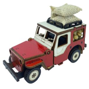 🚗 Jeep Willys Calado Artesanal – Edición “¡Sí hay café!” ☕
